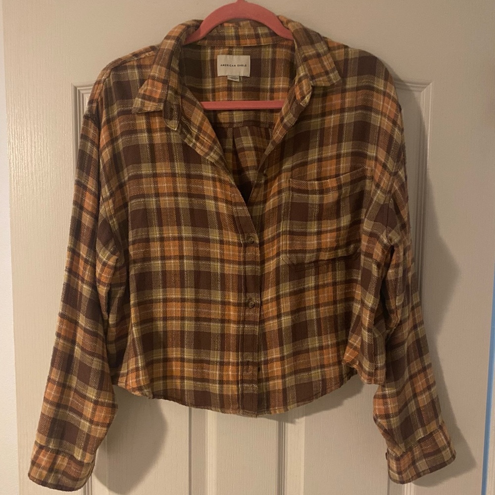 AE cropped soft Flannel American eagle